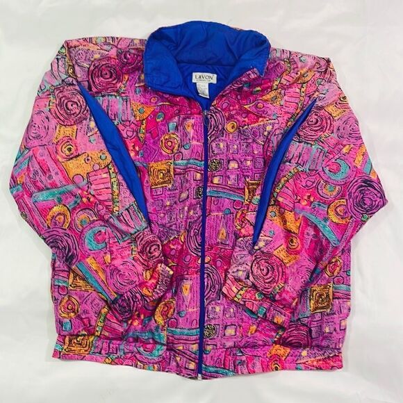 Vintage 80’s/90’s Lavon Lightweight Windbreaker Colorful Jacket - Picture 1 of 5